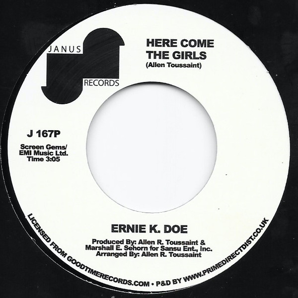 ERNIE K.DOE - HERE COME THE GIRLS / BACK STREET LOVER